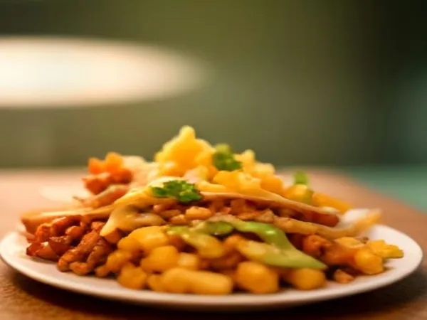 A plate of Mexican street food on a table