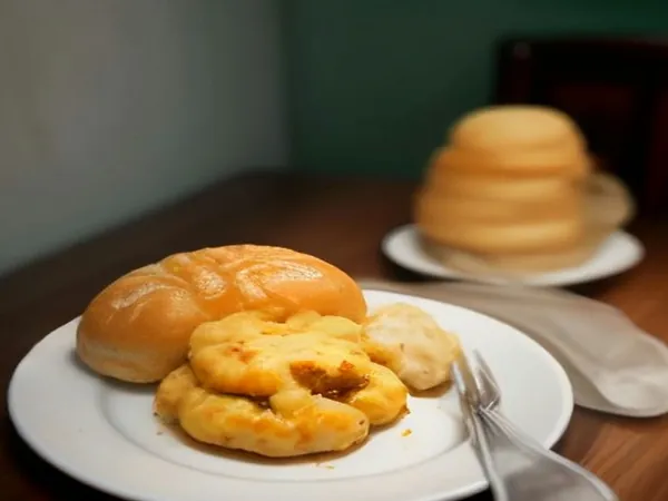 Pastries on a plate at a café table